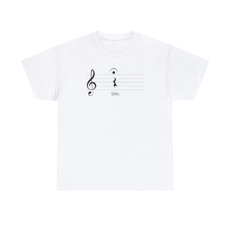 Shhh! Unisex Heavy Cotton Tee - (White Design on Color) - Image 12