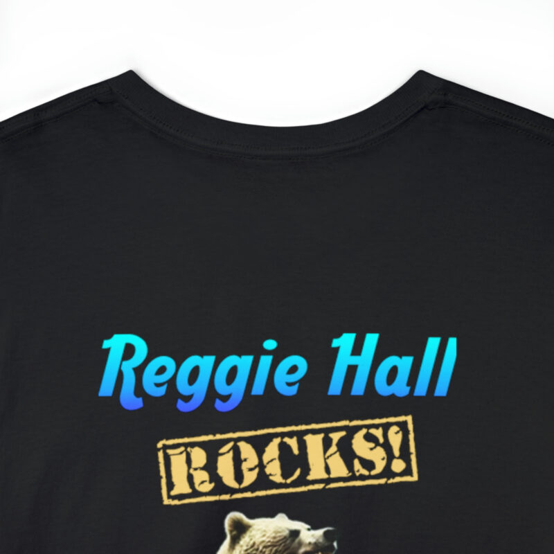 Reggie Hall ROCKS! Lake Tahoe - Unisex Heavey Cotton Tee - Black-BG - Image 13