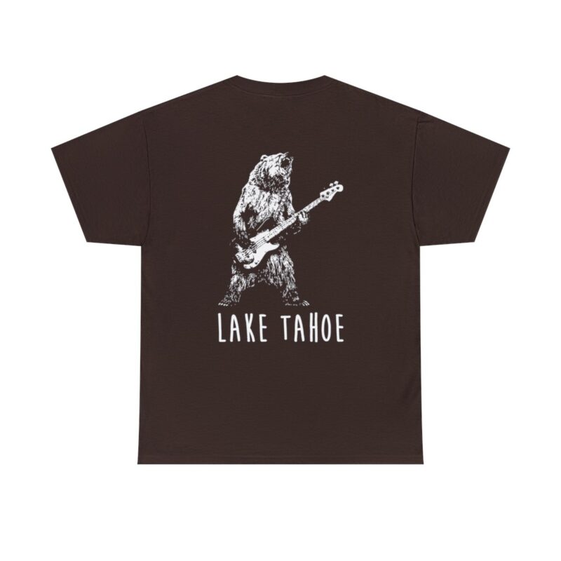 Lake Tahoe White Bear - Unisex Heavy Cotton Tee - Black - Image 25