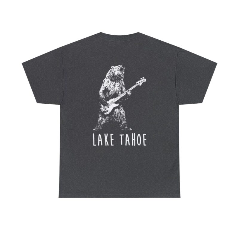 Lake Tahoe White Bear - Unisex Heavy Cotton Tee - Black - Image 37