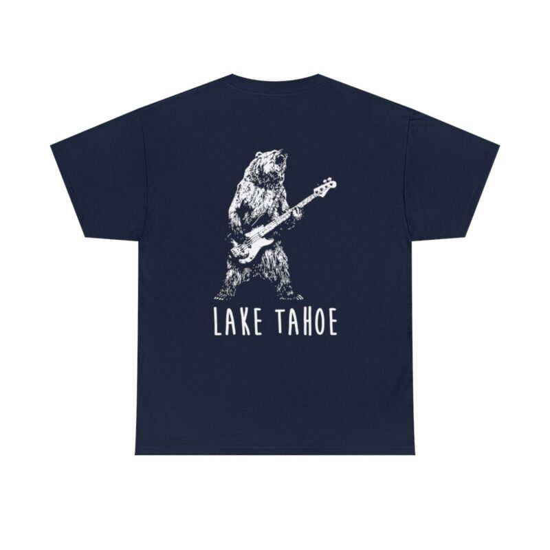 Lake Tahoe White Bear - Unisex Heavy Cotton Tee - Black - Image 49