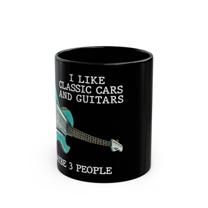 Classic Cars and Guitars - 11oz Black Mug - Image 6